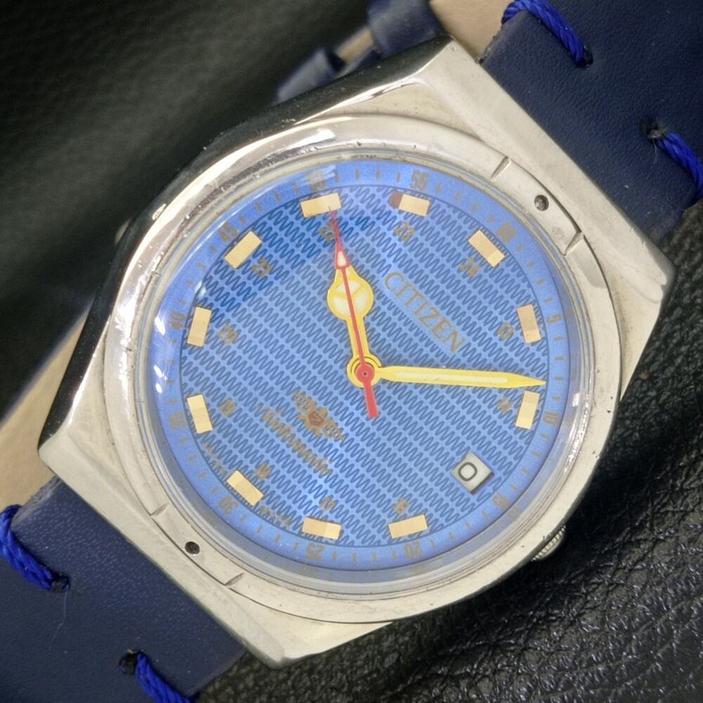 Vintage 1981 Citizen Automatic Mens Silver Watch W/daydate & Gold accents